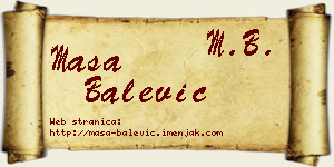 Maša Balević vizit kartica
